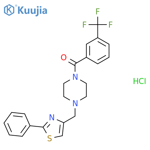 1-(2-phenyl-1,3-thiazol-4-yl)methyl-4-3-(trifluoromethyl)benzoylpiperazine hydrochloride structure