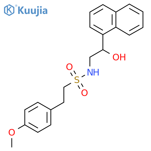 N-2-hydroxy-2-(naphthalen-1-yl)ethyl-2-(4-methoxyphenyl)ethane-1-sulfonamide structure