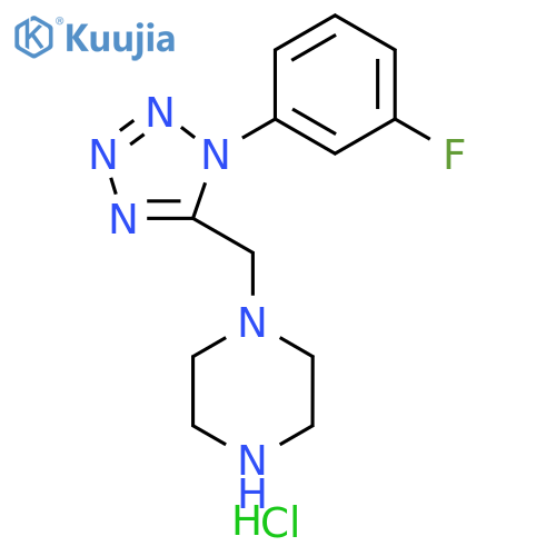 1-{[1-(3-fluorophenyl)-1H-1,2,3,4-tetrazol-5-yl]methyl}piperazine dihydrochloride structure