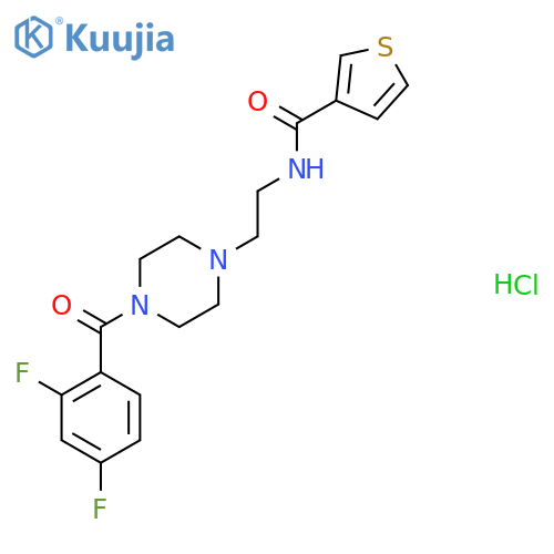 N-{2-4-(2,4-difluorobenzoyl)piperazin-1-ylethyl}thiophene-3-carboxamide hydrochloride structure