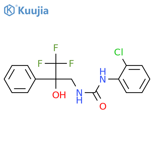 3-(2-chlorophenyl)-1-(3,3,3-trifluoro-2-hydroxy-2-phenylpropyl)urea structure