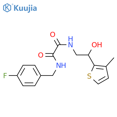N'-(4-fluorophenyl)methyl-N-2-hydroxy-2-(3-methylthiophen-2-yl)ethylethanediamide structure