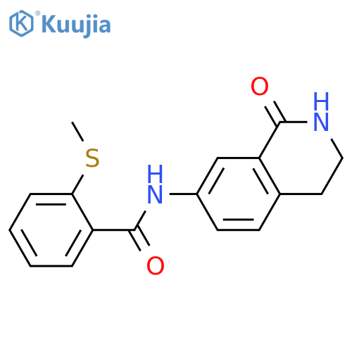 2-(methylsulfanyl)-N-(1-oxo-1,2,3,4-tetrahydroisoquinolin-7-yl)benzamide structure