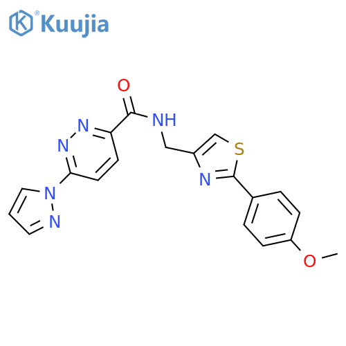 N-{2-(4-methoxyphenyl)-1,3-thiazol-4-ylmethyl}-6-(1H-pyrazol-1-yl)pyridazine-3-carboxamide structure