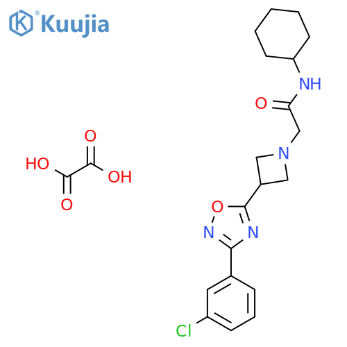 2-{3-3-(3-chlorophenyl)-1,2,4-oxadiazol-5-ylazetidin-1-yl}-N-cyclohexylacetamide; oxalic acid structure