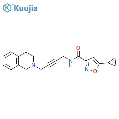 5-cyclopropyl-N-4-(1,2,3,4-tetrahydroisoquinolin-2-yl)but-2-yn-1-yl-1,2-oxazole-3-carboxamide structure