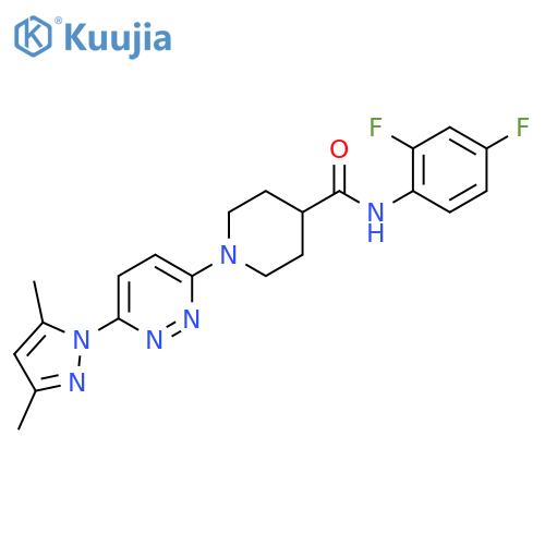 N-(2,4-difluorophenyl)-1-6-(3,5-dimethyl-1H-pyrazol-1-yl)pyridazin-3-ylpiperidine-4-carboxamide structure