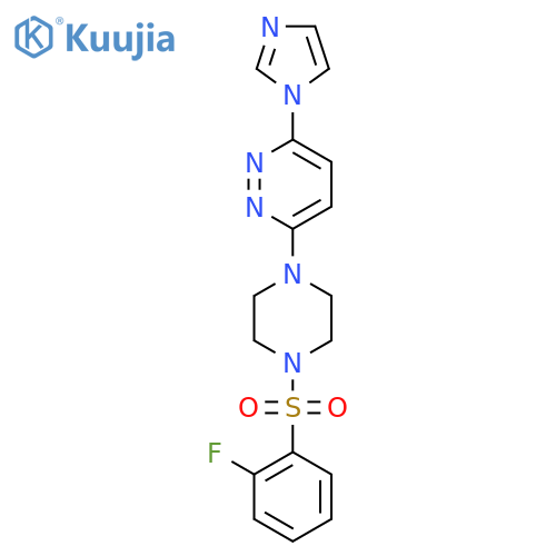 3-4-(2-fluorobenzenesulfonyl)piperazin-1-yl-6-(1H-imidazol-1-yl)pyridazine structure