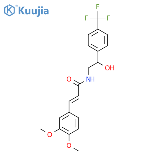 (2E)-3-(3,4-dimethoxyphenyl)-N-{2-hydroxy-2-4-(trifluoromethyl)phenylethyl}prop-2-enamide structure