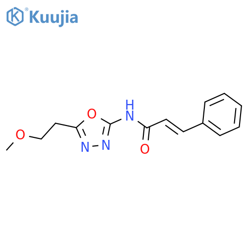 (2E)-N-5-(2-methoxyethyl)-1,3,4-oxadiazol-2-yl-3-phenylprop-2-enamide structure
