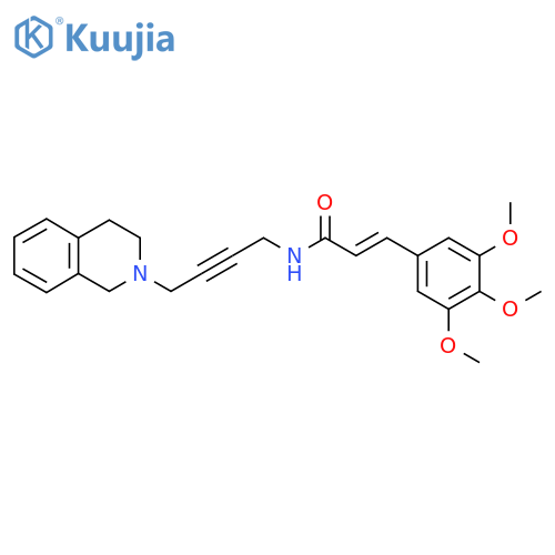 (2E)-N-4-(1,2,3,4-tetrahydroisoquinolin-2-yl)but-2-yn-1-yl-3-(3,4,5-trimethoxyphenyl)prop-2-enamide structure