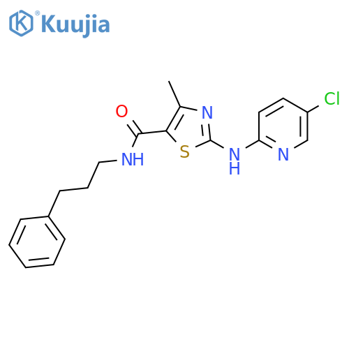 2-[(5-chloropyridin-2-yl)amino]-4-methyl-N-(3-phenylpropyl)-1,3-thiazole-5-carboxamide structure