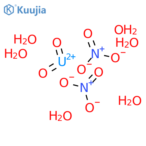 Uranium, bis(nitrato-kO)dioxo-, hydrate (1:6), (T-4)-(9CI) structure