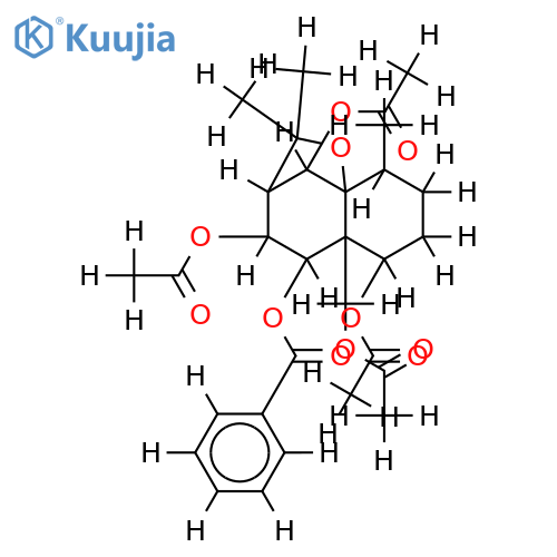 1-eq,6-eq,8-eq,12-tetraacetoxy-9-eq-benzoxy-beta-dihydroagarofuran structure