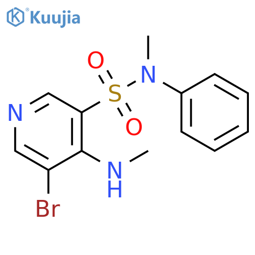 5-Bromo-4-methylamino-pyridine-3-sulfonic acid methyl-phenyl-amide structure
