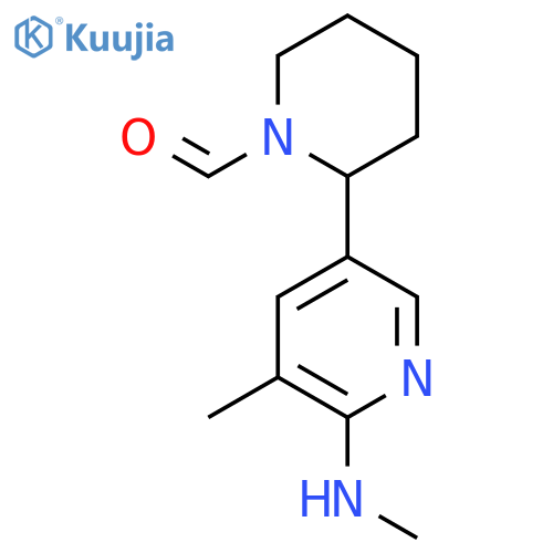 5-Methyl-6-methylamino-3,4,5,6-tetrahydro-2H-[2,3]bipyridinyl-1-carbaldehyde structure