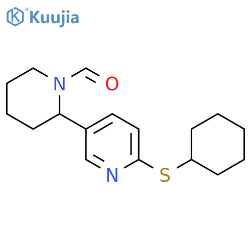 6-Cyclohexylsulfanyl-3,4,5,6-tetrahydro-2H-[2,3]bipyridinyl-1-carbaldehyde structure