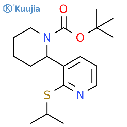 2-Isopropylsulfanyl-3,4,5,6-tetrahydro-2H-[2,3]bipyridinyl-1-carboxylic acid tert-butyl ester structure
