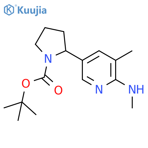 2-(5-Methyl-6-methylamino-pyridin-3-yl)-pyrrolidine-1-carboxylic acid tert-butyl ester structure