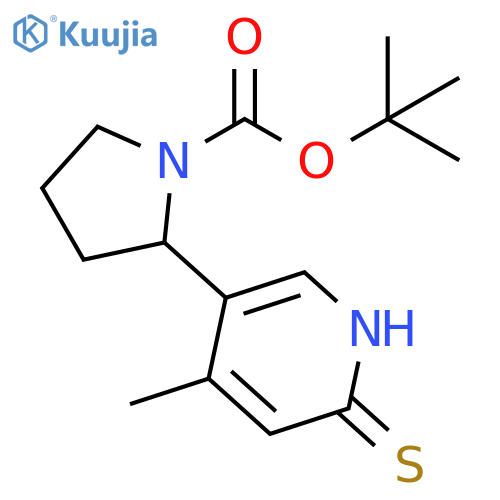 2-(6-Mercapto-4-methyl-pyridin-3-yl)-pyrrolidine-1-carboxylic acid tert-butyl ester structure