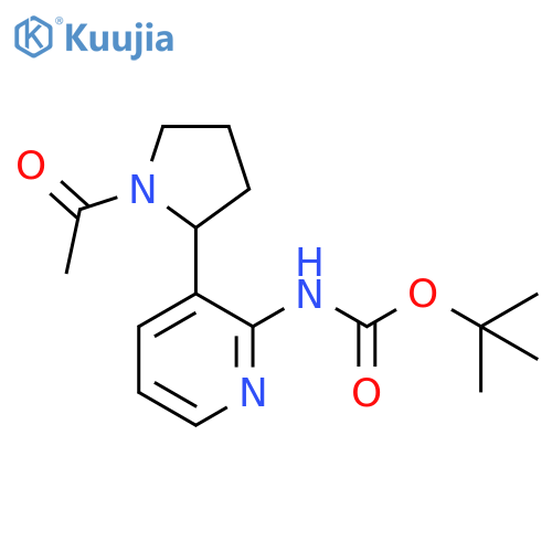 [3-(1-Acetyl-pyrrolidin-2-yl)-pyridin-2-yl]-carbamic acid tert-butyl ester structure