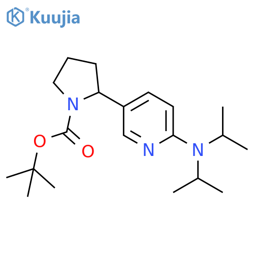 2-(6-Diisopropylamino-pyridin-3-yl)-pyrrolidine-1-carboxylic acid tert-butyl ester structure