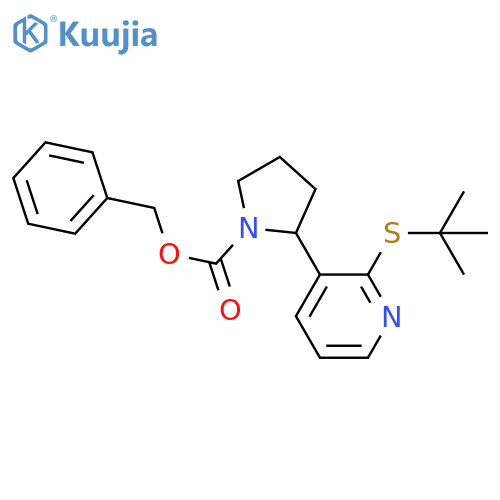 2-(2-tert-Butylsulfanyl-pyridin-3-yl)-pyrrolidine-1-carboxylic acid benzyl ester structure