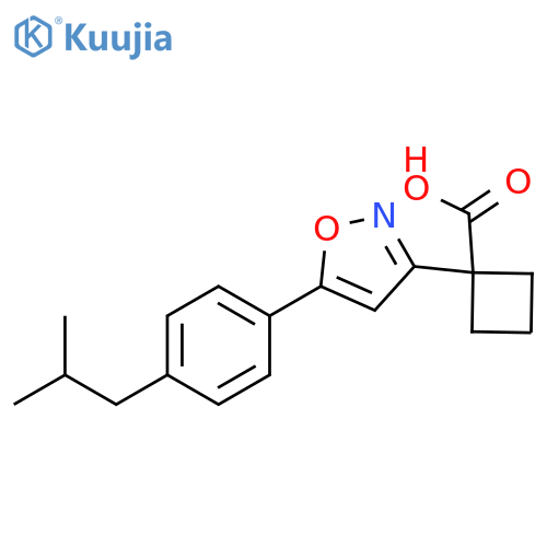 1-[5-(4-Isobutyl-phenyl)-isoxazol-3-yl]-cyclobutanecarboxylic acid structure
