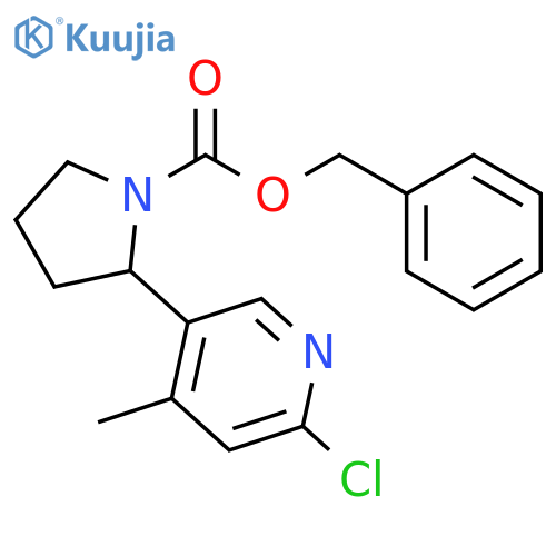 benzyl 2-(6-chloro-4-methylpyridin-3-yl)pyrrolidine-1-carboxylate structure