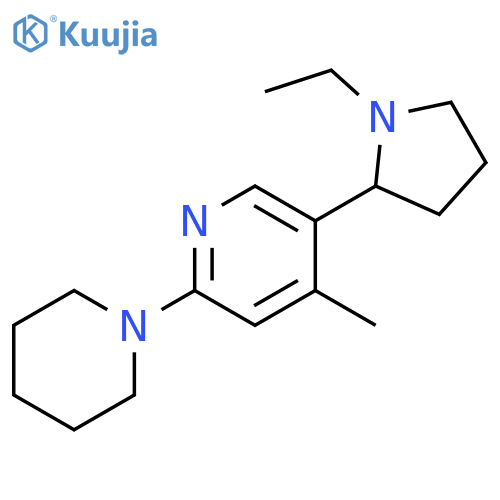 5-(1-Ethyl-pyrrolidin-2-yl)-4-methyl-3,4,5,6-tetrahydro-2H-[1,2]bipyridinyl structure