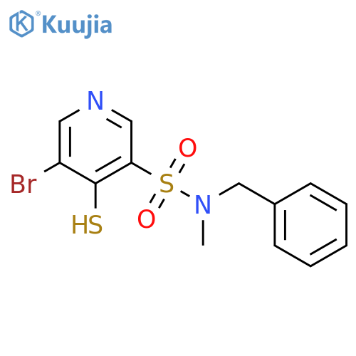 5-Bromo-4-mercapto-pyridine-3-sulfonic acid benzyl-methyl-amide structure