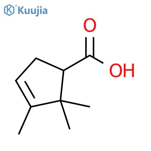 2,2,3-trimethylcyclopent-3-ene-1-carboxylic acid structure
