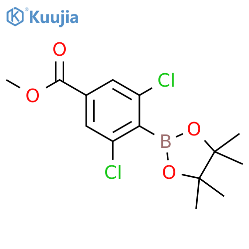 Benzoic acid, 3,5-dichloro-4-(4,4,5,5-tetramethyl-1,3,2-dioxaborolan-2-yl)-, methyl ester structure
