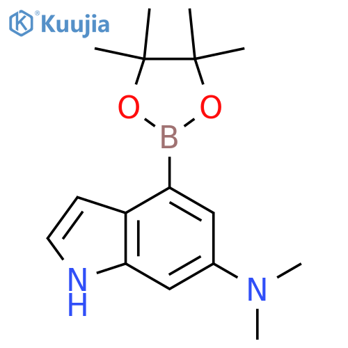 1H-Indol-6-aMine, N,N-diMethyl-4-(4,4,5,5-tetraMethyl-1,3,2-dioxaborolan-2-yl)- structure