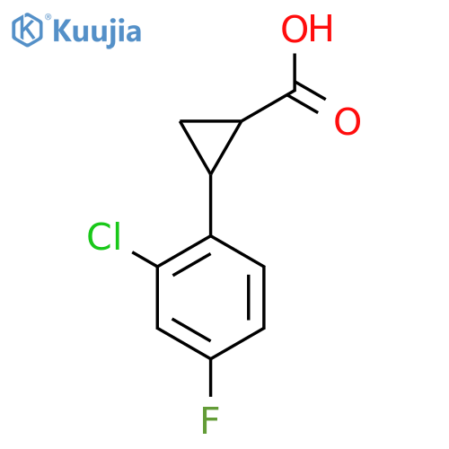 2-(2-Chloro-4-fluorophenyl)cyclopropane-1-carboxylic acid structure