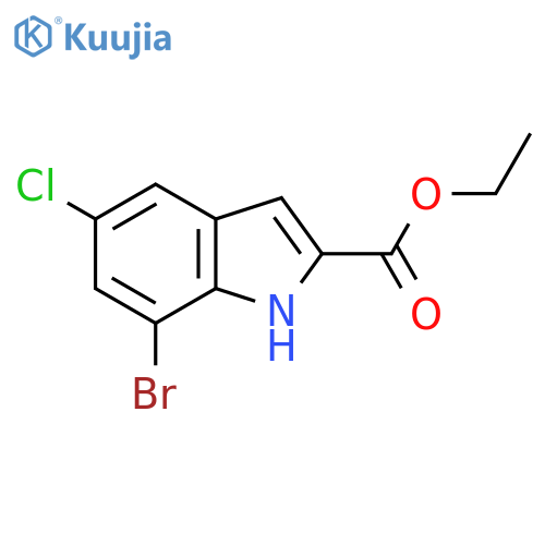 Ethyl 7-bromo-5-chloro-1H-indole-2-carboxylate structure
