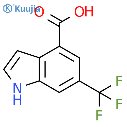 6-(trifluoromethyl)-1H-indole-4-carboxylic acid structure