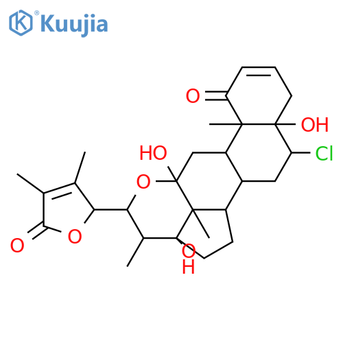 Ergosta-2,24-dien-26-oic acid, 6-chloro-12,22-epoxy-5,12,17,23-tetrahydroxy-1-oxo-, γ-lactone, (5β,6α,12α,17α,22S,23R)- (9CI) structure