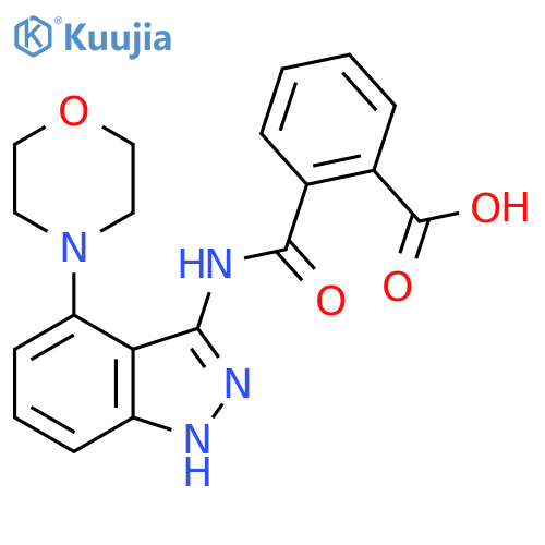 2-({[4-(4-Morpholinyl)-1H-indazol-3-yl]amino}carbonyl)benzoic acid structure