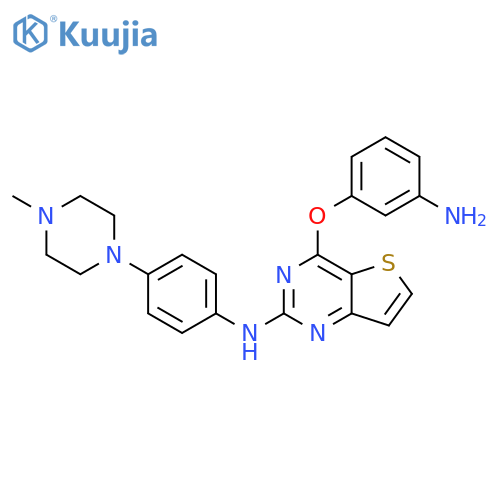 Thieno[3,2-d]pyrimidin-2-amine,4-(3-aminophenoxy)-N-[4-(4-methyl-1-piperazinyl)phenyl]- structure