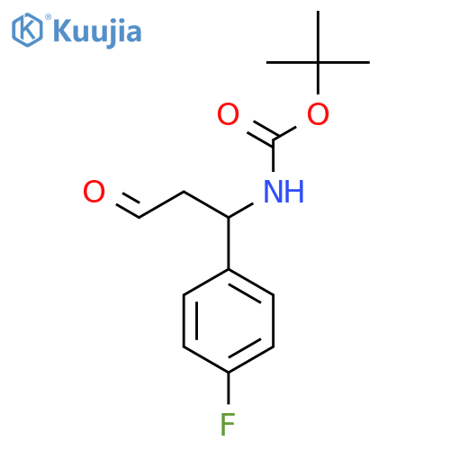 Tert-butyl [1-(4-fluorophenyl)-3-oxopropyl]carbamate structure