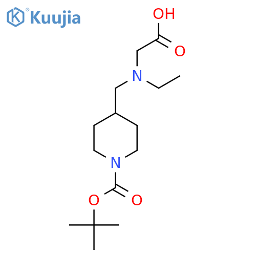 4-[(Carboxymethyl-ethyl-amino)-methyl]-piperidine-1-carboxylic acid tert-butyl ester structure