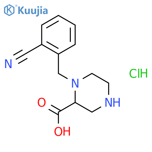 1-(2-Cyanobenzyl)piperazine-2-carboxylic acid hydrochloride structure