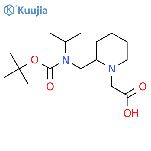 {2-[(Tert-Butoxycarbonyl-isopropyl-amino)-methyl]-piperidin-1-yl}-acetic acid structure