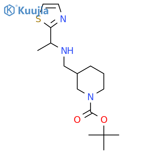 tert-Butyl 3-(((1-(thiazol-2-yl)ethyl)amino)methyl)piperidine-1-carboxylate structure