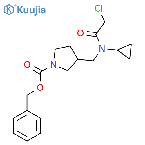 3-{[(2-Chloro-acetyl)-cyclopropyl-amino]-methyl}-pyrrolidine-1-carboxylic acid benzyl ester structure