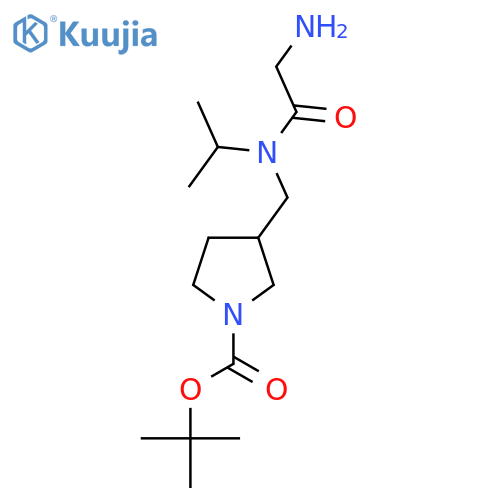 3-{[(2-Amino-acetyl)-isopropyl-amino]-methyl}-pyrrolidine-1-carboxylic acid tert-butyl ester structure