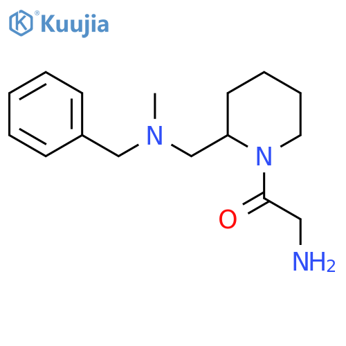 2-Amino-1-{2-[(benzyl-methyl-amino)-methyl]-piperidin-1-yl}-ethanone structure