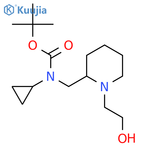 Cyclopropyl-[1-(2-hydroxy-ethyl)-piperidin-2-ylmethyl]-carbamic acid tert-butyl ester structure