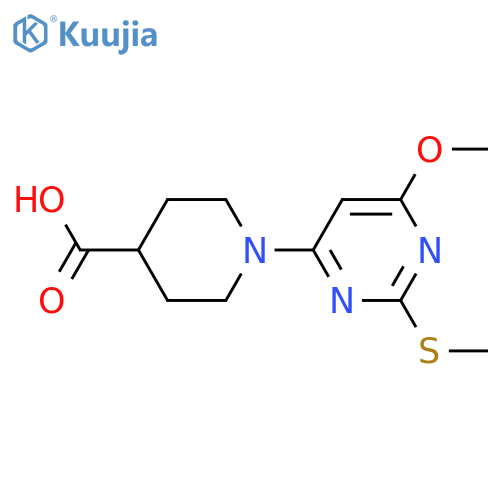 1-(6-Methoxy-2-Methylsulfanyl-pyriMidin-4-yl)-piperidine-4-carboxylic acid structure